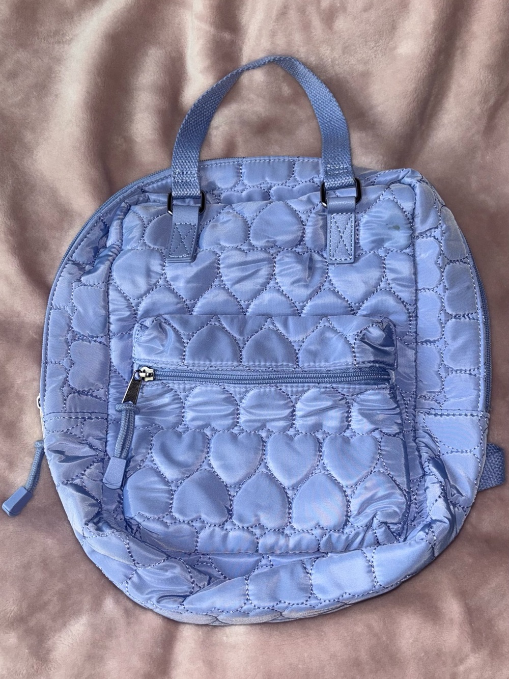 wild fable Light Blue Quilted Heart Backpack Tote
